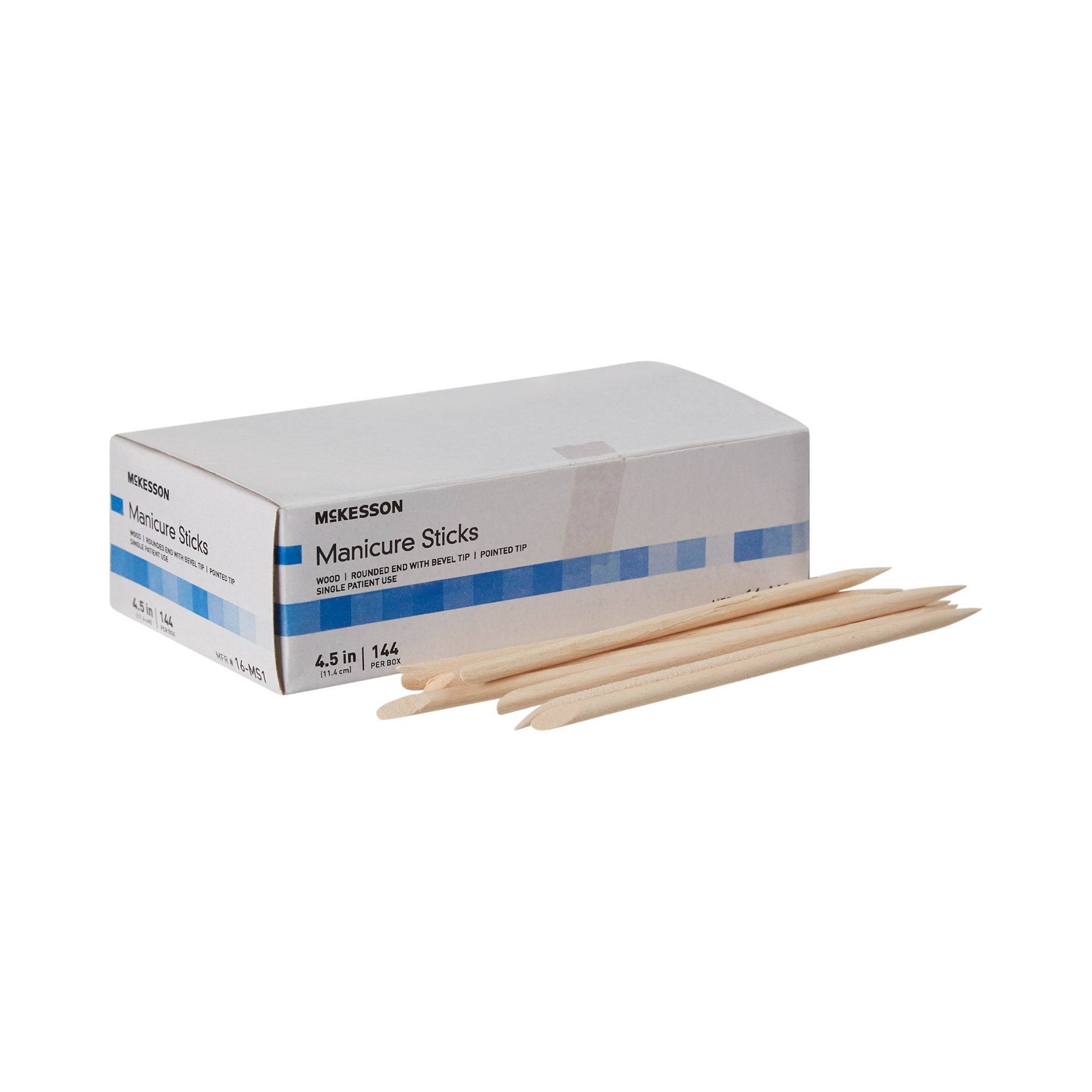 Manicure Stick (4.5 Inch- Box of 144) 100% White Birch