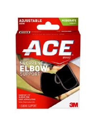 Elbow Support 3M™ Ace™ One Size Fits Most Pull-On Sleeve Left or Right Elbow Black