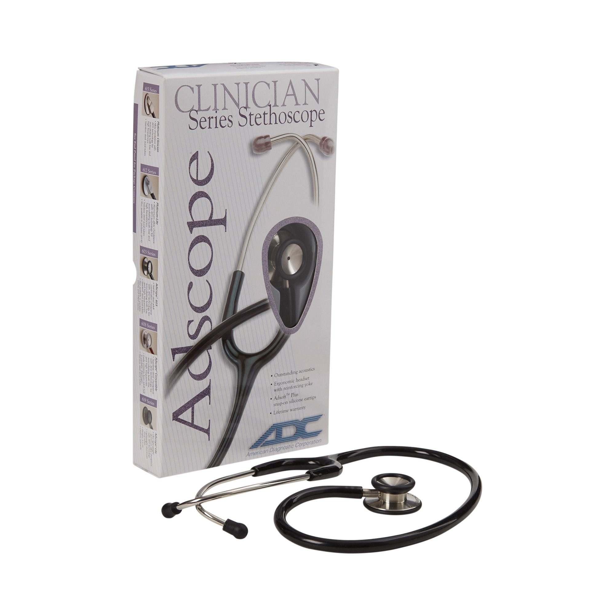 Classic Stethoscope Adscope® 603 Black 1Tube 22 Inch