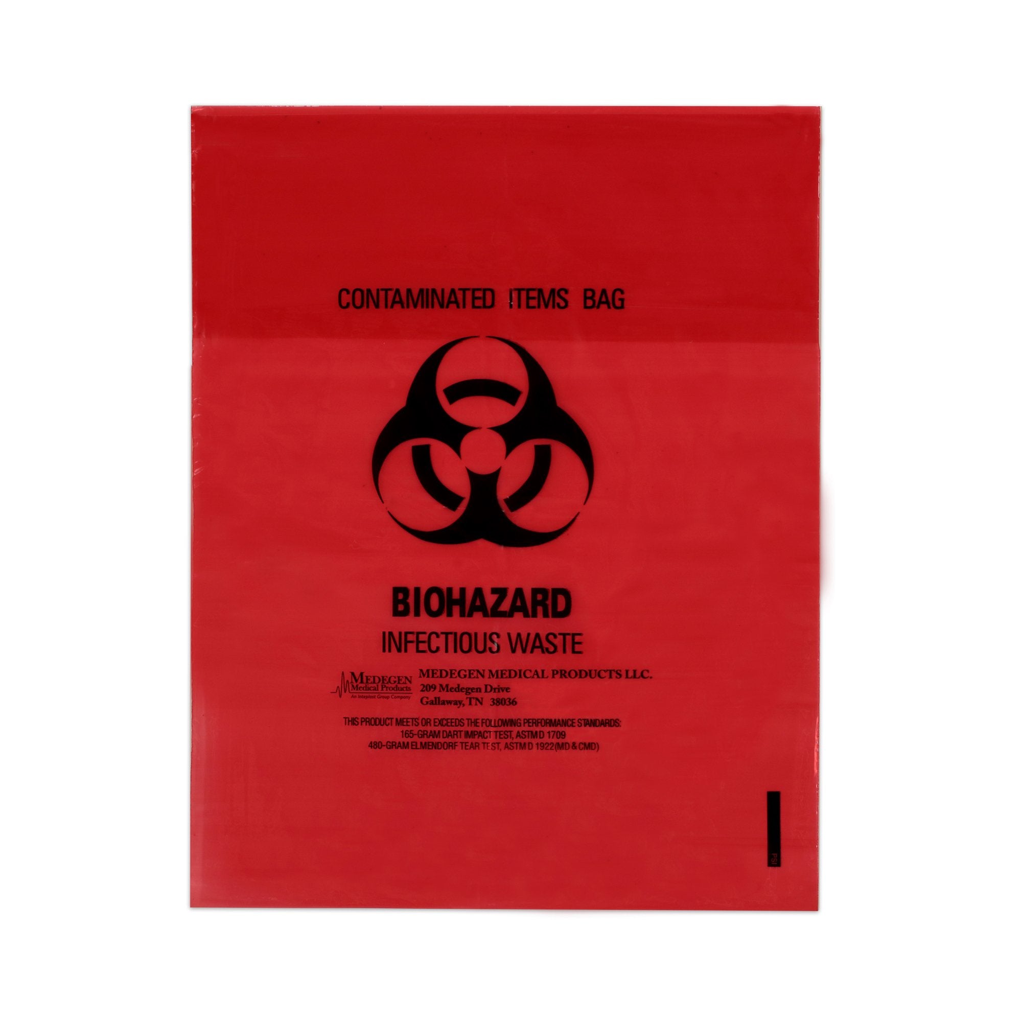 Biohazard Waste Red Bag Polyethylene 11 x 14 Inch