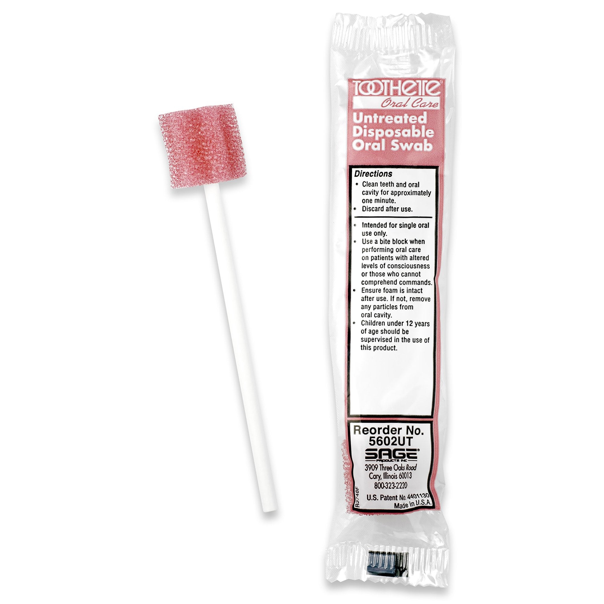 Oral Swabstick Toothette® Foam Tip Untreated