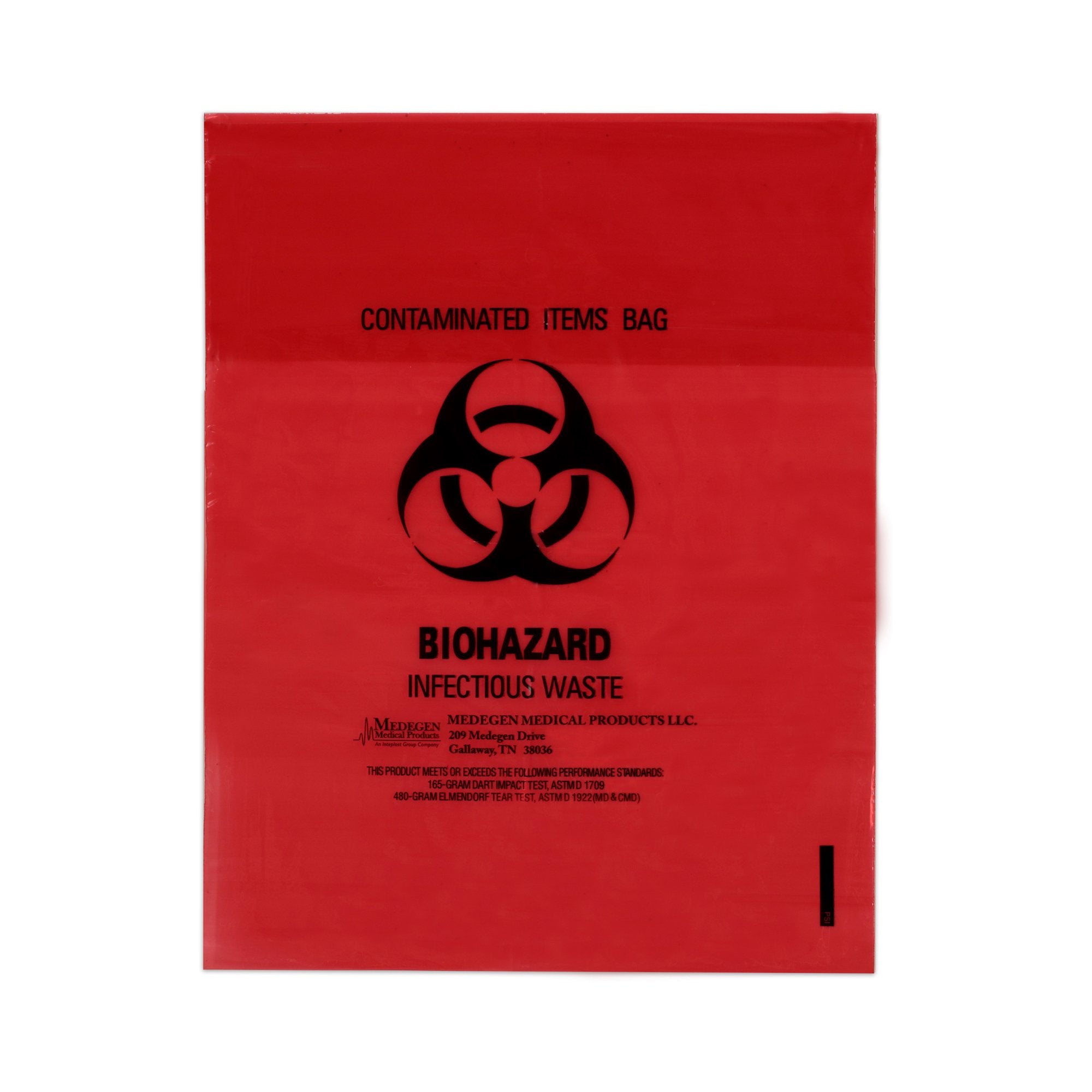 Biohazard Waste Red Bag Polyethylene 11 x 14 Inch