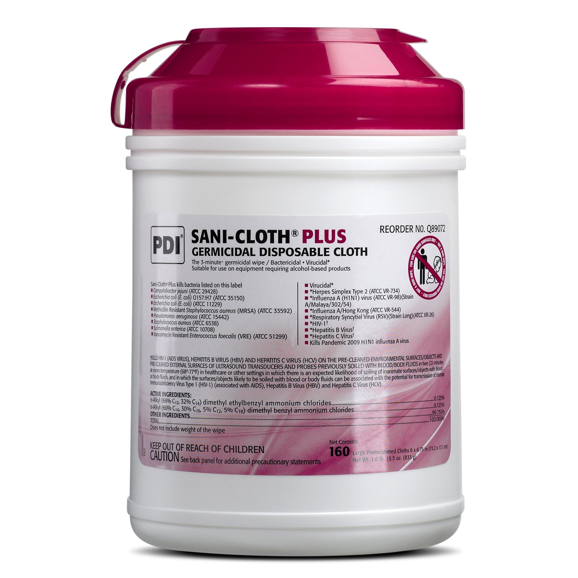 Sani-Cloth® Plus Surface Disinfectant Cleaner Wipe Canister